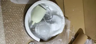Lámpara colgante cerámica y cristal