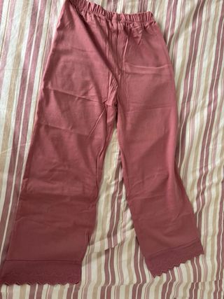 Pijama manga larga rosa con encaje TALLA 9-10 AÑOS