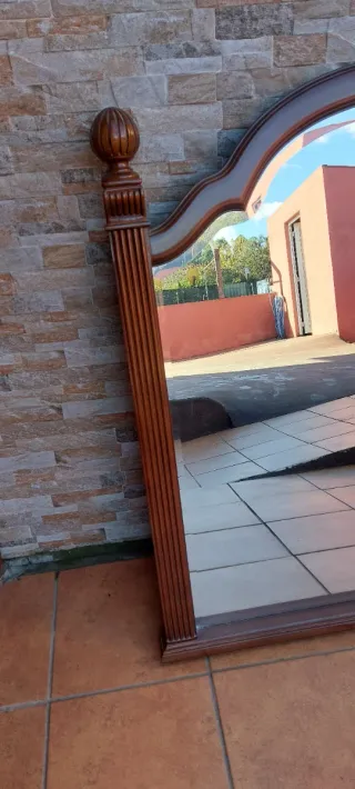 Espejo de dormitorio madera y cristal