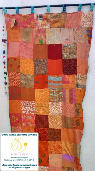 Cortina hecha 2 caras tela De la India.EnvioGratis