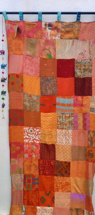 Cortina hecha 2 caras tela De la India.EnvioGratis