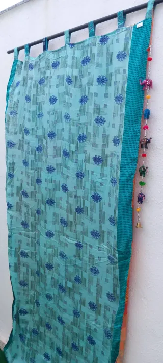 Cortina hecha 2 caras tela De la India.EnvioGratis