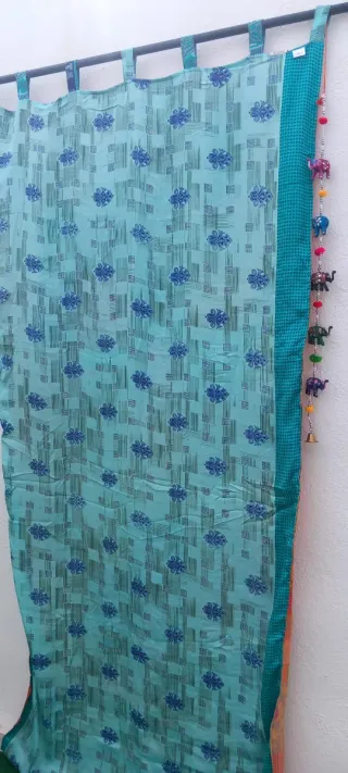 Cortina hecha 2 caras tela De la India.EnvioGratis