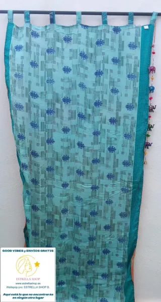 Cortina hecha 2 caras tela De la India.EnvioGratis