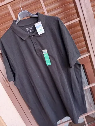 Camisa Polo Manga Corta Hombre XXL Negro