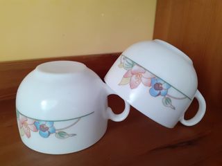 2 TAZONES Arcopal Florales Porcelana Nuevos