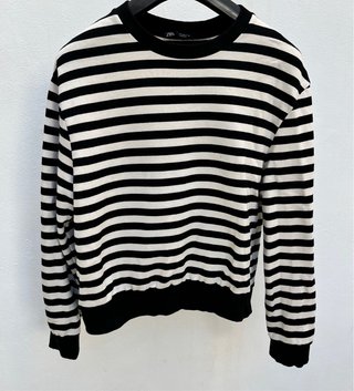 Sudadera Zara Rayas Blanco y Negro