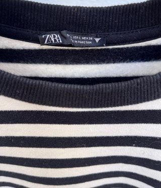 Sudadera Zara Rayas Blanco y Negro