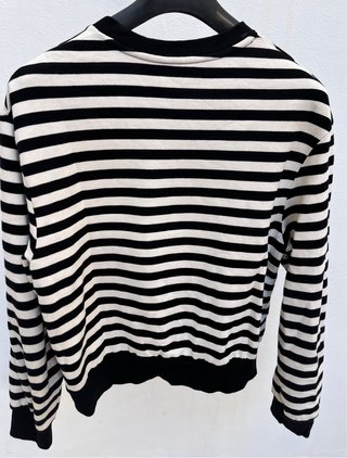 Sudadera Zara Rayas Blanco y Negro