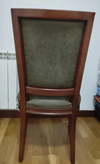 Juego de 2 Sillas de Despacho Piel y Madera