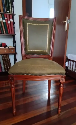 Juego de 2 Sillas de Despacho Piel y Madera