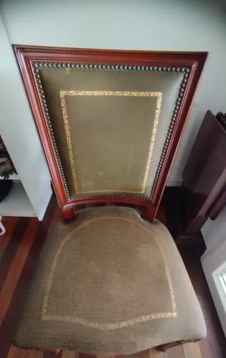 Juego de 2 Sillas de Despacho Piel y Madera