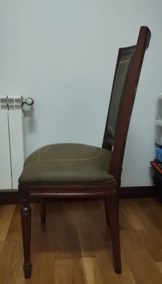 Juego de 2 Sillas de Despacho Piel y Madera