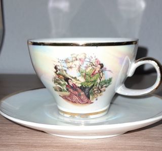 Juego café porcelana antiguo motivos orientales