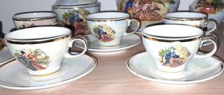 Juego café porcelana antiguo motivos orientales