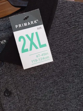 Camisa Polo Manga Corta Primark XXL Gris