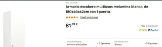 Armario limpieza/baño madera y blanco