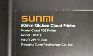 Stampante per biglietti SUNMI NT311 USB-C RJ45- WIFI 80mm