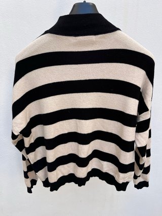Jersey de rayas beige y negro