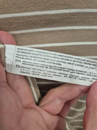 Camiseta Stradivarius Rayas Beige Talla S