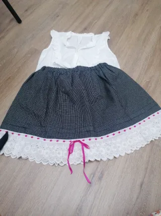 Traje espigadora blanco y negro