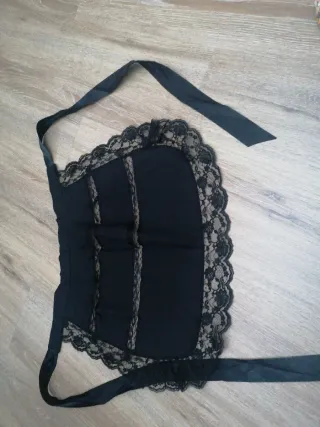 Traje espigadora blanco y negro