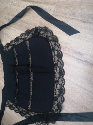 Traje espigadora blanco y negro