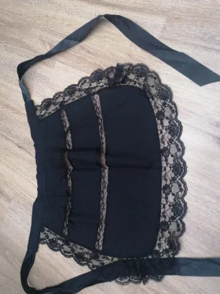 Traje espigadora blanco y negro