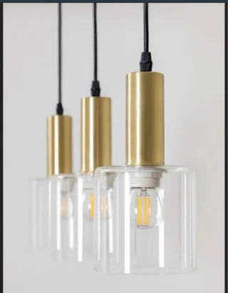 Lámpara colgante SKLUM cristal y metal dorado