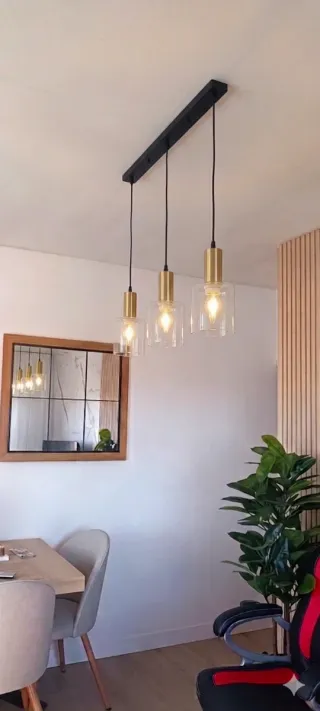 Lámpara colgante SKLUM cristal y metal dorado