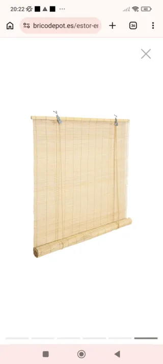Estor enrollable bambú 160x180cm