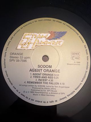 Lote Vinilos Sodom - M-16, Agent Orange