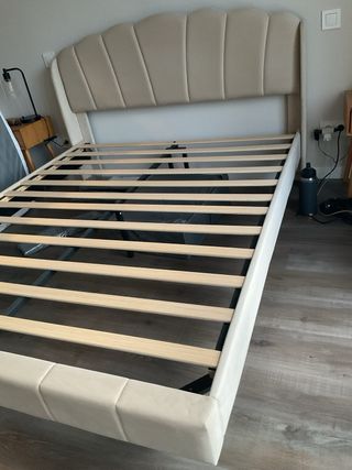 Cama, Somier y cabezal tapizado tela