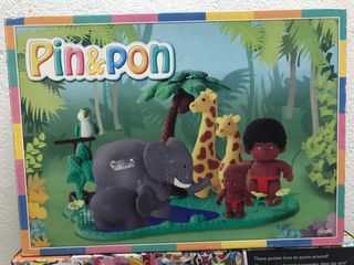 Pin y Pon Jirafas  elefantes y 2 muñecos