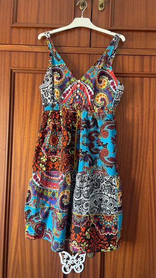 Vestido Verano Estampado Multicolor Talla Única