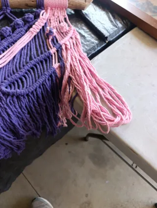 Tapiz Macramé Pared Madera