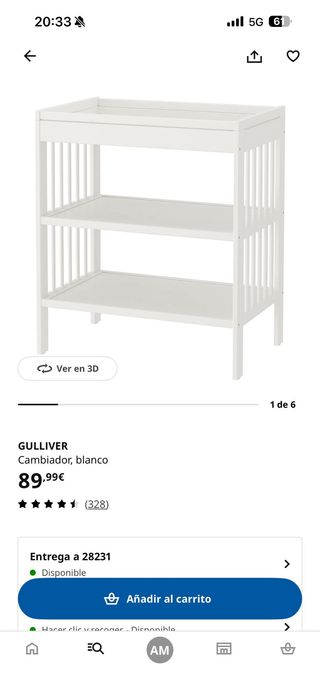 Cambiador bebé blanco
