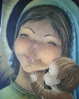 Tablilla cuadro religioso de Igna Buneri años 60.