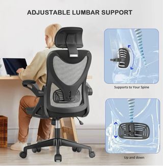 Silla de oficina ergonómica con soporte lumbar