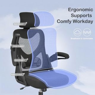 Silla de oficina ergonómica con soporte lumbar