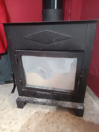Estufa de leña cristal chapa