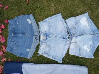 Conjunto 2 sudaderas oversize y shorts vaqueros