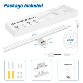Lámpara LED Baño Espejo 60cm 15W IP44