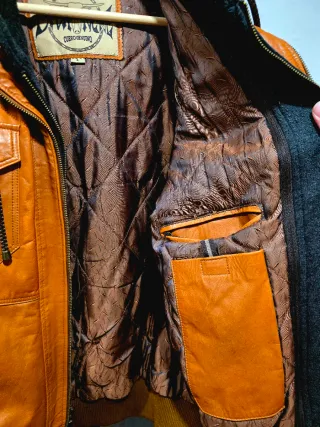 Cazadora Cuero Capucha Talla L