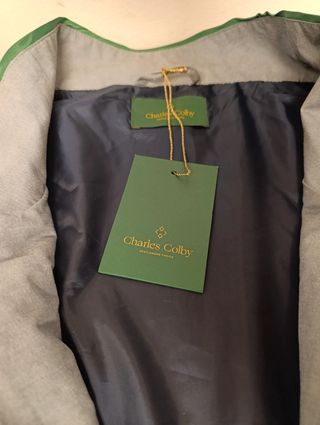 Chaqueta ligera Charles Colby gris plata con cremallera, Talla 5XL
