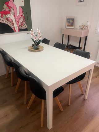 Mesa comedor extensible Ikea blanca 180cm