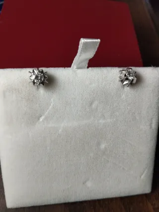 Pendientes Oro Blanco y Brillantes