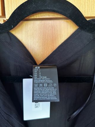 Camisa H&M preta 100% algodão