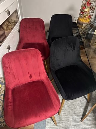 Juego de 4 Sillas Terciopelo