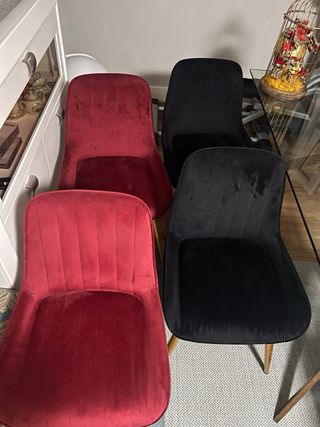 Juego de 4 Sillas Terciopelo